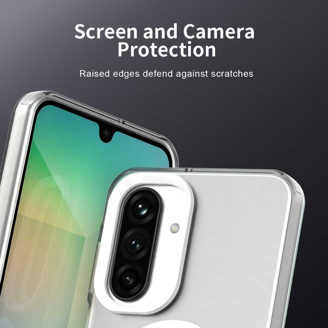 Husa premium pentru  Samsung Galaxy A26 VivaShell Fusion compatibila MagSafe, Anti-Shock - Protectie Avansata Display & Camera - Design Slim și Elegant - Alb