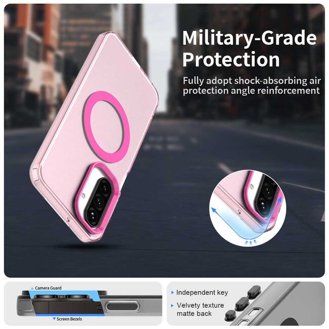 Husa premium pentru  Samsung Galaxy A26 VivaShell Fusion compatibila MagSafe, Anti-Shock - Protectie Avansata Display & Camera - Design Slim și Elegant - Roz