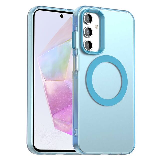 Husa premium pentru  Samsung Galaxy A35 VivaShell Fusion compatibila MagSafe, Anti-Shock - Protectie Avansata Display & Camera - Design Slim și Elegant - Albastru