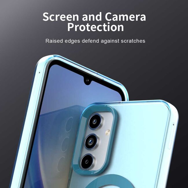 Husa premium pentru  Samsung Galaxy A35 VivaShell Fusion compatibila MagSafe, Anti-Shock - Protectie Avansata Display & Camera - Design Slim și Elegant - Albastru