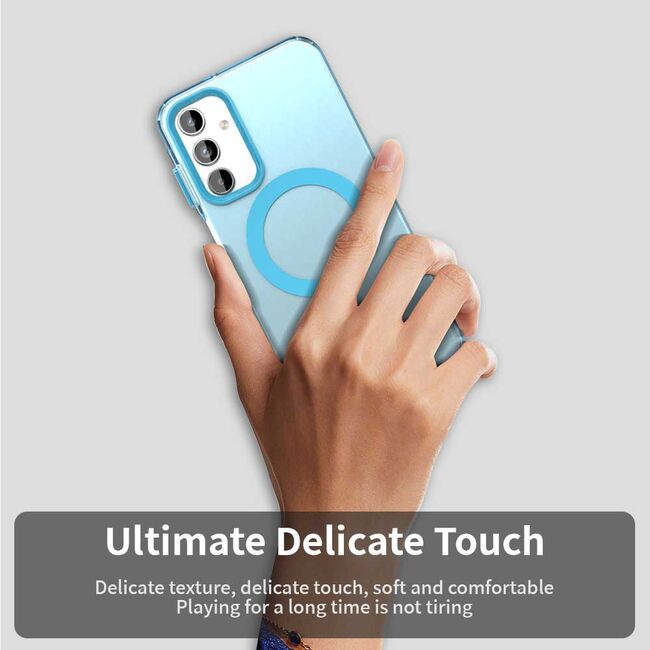 Husa premium pentru  Samsung Galaxy A35 VivaShell Fusion compatibila MagSafe, Anti-Shock - Protectie Avansata Display & Camera - Design Slim și Elegant - Albastru