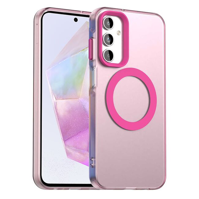 Husa premium pentru  Samsung Galaxy A35 VivaShell Fusion compatibila MagSafe, Anti-Shock - Protectie Avansata Display & Camera - Design Slim și Elegant - Roz