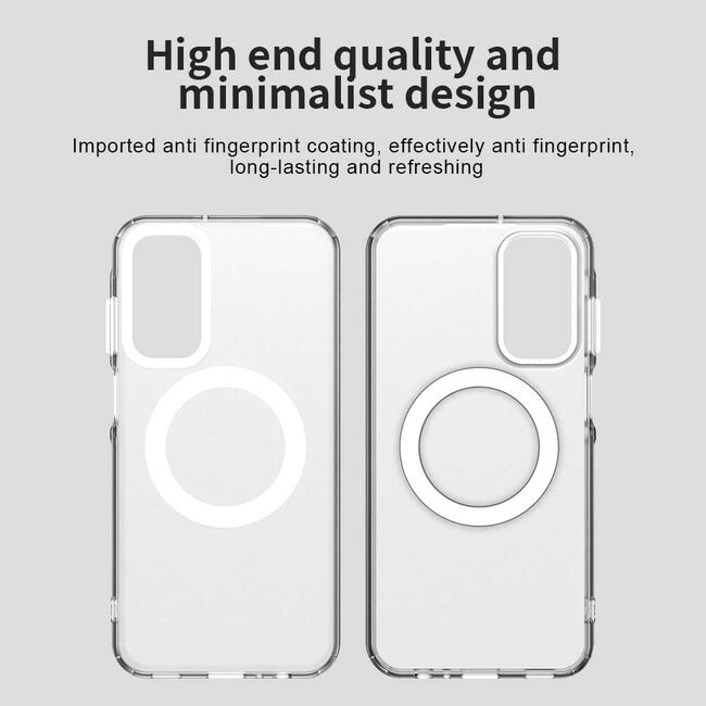 Husa premium pentru  Samsung Galaxy A55 VivaShell Fusion compatibila MagSafe, Anti-Shock - Protectie Avansata Display & Camera - Design Slim și Elegant - Alb