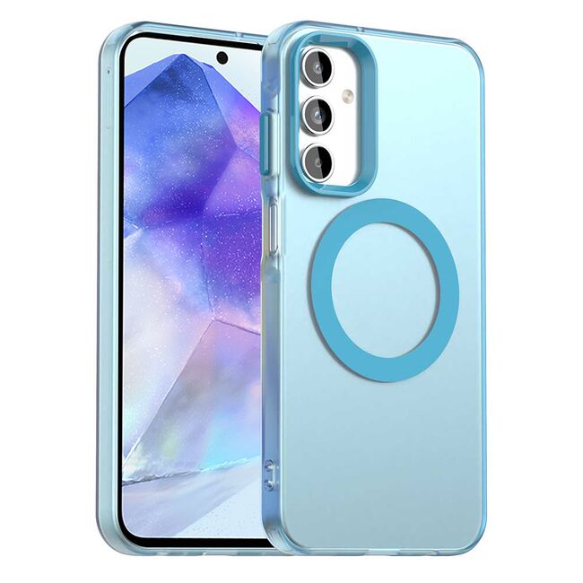 Husa premium pentru  Samsung Galaxy A55 VivaShell Fusion compatibila MagSafe, Anti-Shock - Protectie Avansata Display & Camera - Design Slim și Elegant - Albastru