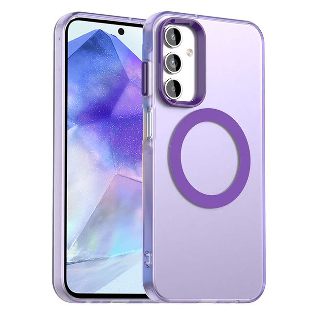 Husa premium pentru  Samsung Galaxy A55 VivaShell Fusion compatibila MagSafe, Anti-Shock - Protectie Avansata Display & Camera - Design Slim și Elegant - Mov
