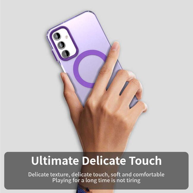 Husa premium pentru  Samsung Galaxy A55 VivaShell Fusion compatibila MagSafe, Anti-Shock - Protectie Avansata Display & Camera - Design Slim și Elegant - Mov