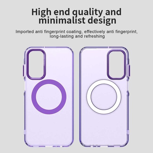 Husa premium pentru  Samsung Galaxy A55 VivaShell Fusion compatibila MagSafe, Anti-Shock - Protectie Avansata Display & Camera - Design Slim și Elegant - Mov