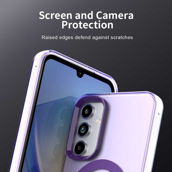 Husa premium pentru  Samsung Galaxy A55 VivaShell Fusion compatibila MagSafe, Anti-Shock - Protectie Avansata Display & Camera - Design Slim și Elegant - Mov