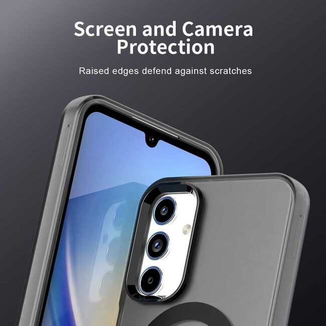 Husa premium pentru  Samsung Galaxy A55 VivaShell Fusion compatibila MagSafe, Anti-Shock - Protectie Avansata Display & Camera - Design Slim și Elegant - Negru