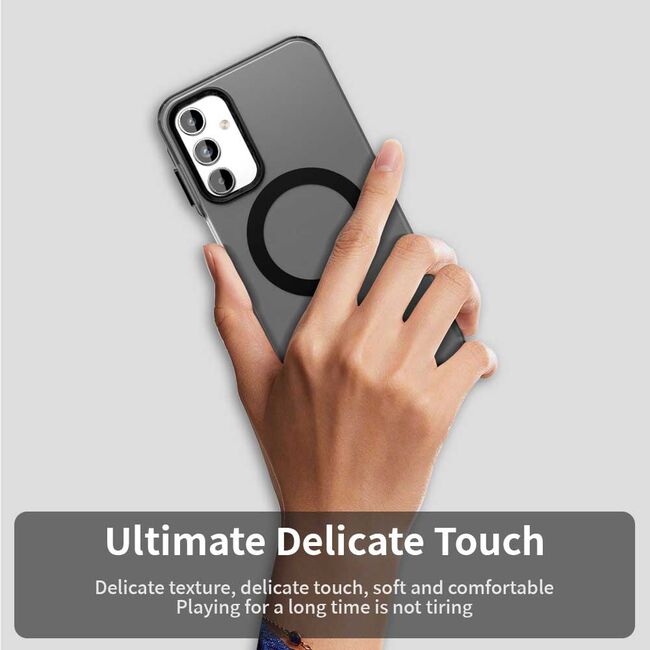 Husa premium pentru  Samsung Galaxy A55 VivaShell Fusion compatibila MagSafe, Anti-Shock - Protectie Avansata Display & Camera - Design Slim și Elegant - Negru