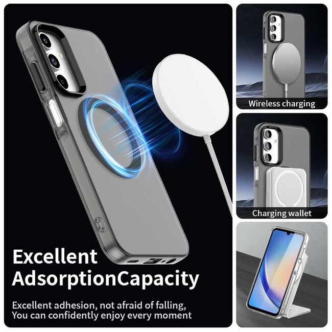 Husa premium pentru  Samsung Galaxy A55 VivaShell Fusion compatibila MagSafe, Anti-Shock - Protectie Avansata Display & Camera - Design Slim și Elegant - Negru