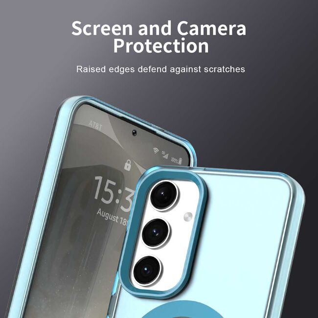 Husa premium pentru  Samsung Galaxy S23 FE VivaShell Fusion compatibila MagSafe, Anti-Shock - Protectie Avansata Display & Camera - Design Slim și Elegant - Albastru