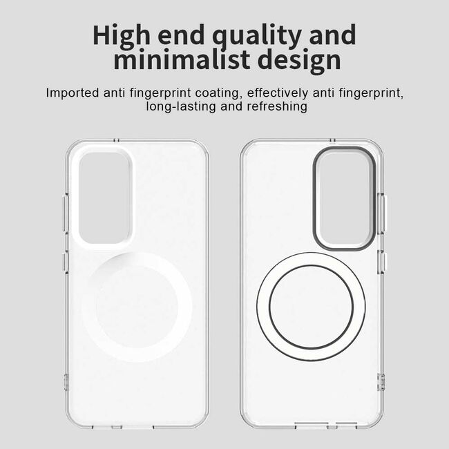 Husa premium pentru  Samsung Galaxy S23 Plus  VivaShell Fusion compatibila MagSafe, Anti-Shock - Protectie Avansata Display & Camera - Design Slim și Elegant - Alb
