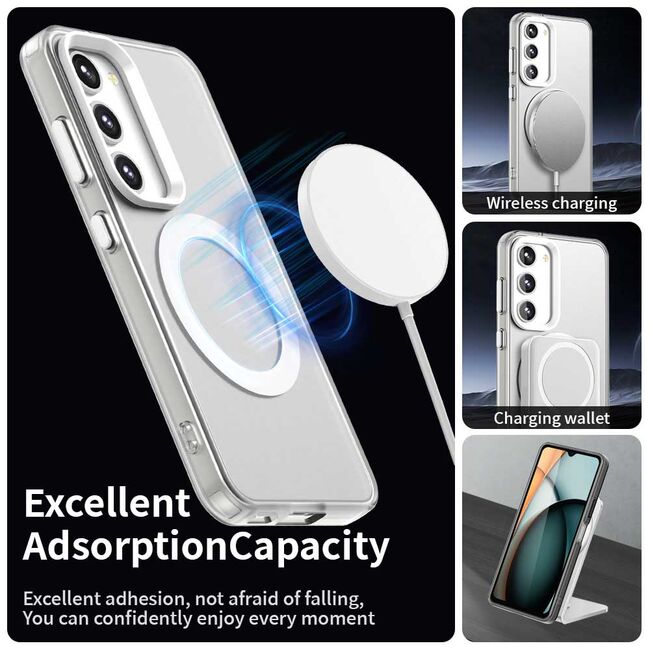 Husa premium pentru  Samsung Galaxy S23 Plus  VivaShell Fusion compatibila MagSafe, Anti-Shock - Protectie Avansata Display & Camera - Design Slim și Elegant - Alb