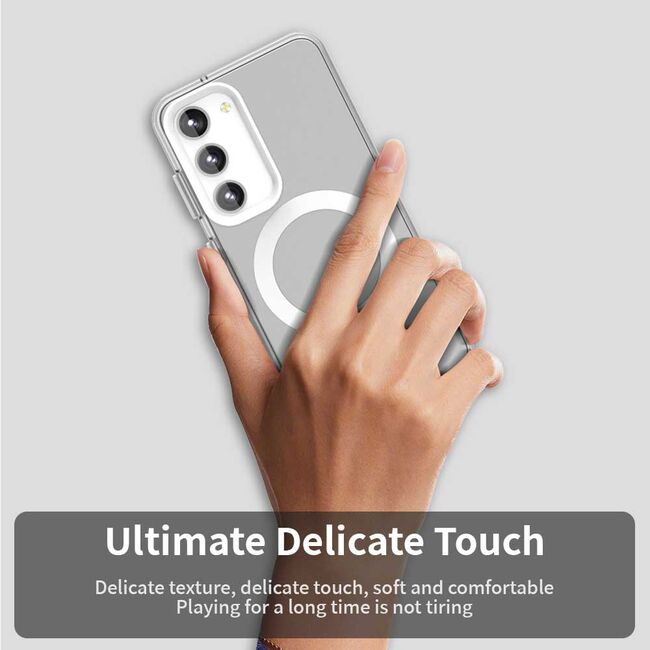 Husa premium pentru  Samsung Galaxy S23 Plus  VivaShell Fusion compatibila MagSafe, Anti-Shock - Protectie Avansata Display & Camera - Design Slim și Elegant - Alb