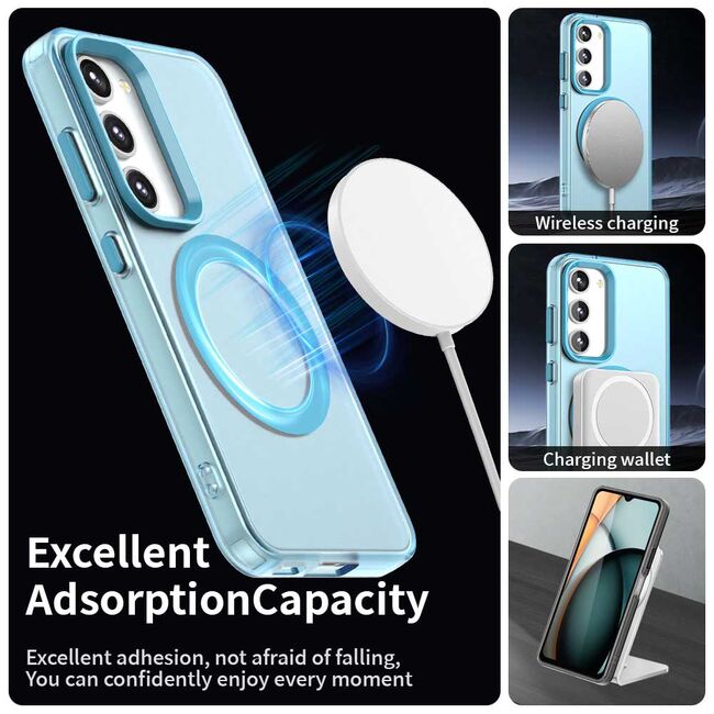 Husa premium pentru  Samsung Galaxy S23 Plus  VivaShell Fusion compatibila MagSafe, Anti-Shock - Protectie Avansata Display & Camera - Design Slim și Elegant - Albastru