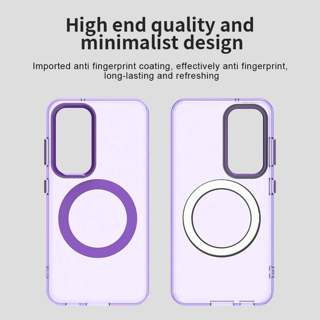 Husa premium pentru  Samsung Galaxy S23 Plus  VivaShell Fusion compatibila MagSafe, Anti-Shock - Protectie Avansata Display & Camera - Design Slim și Elegant - Mov