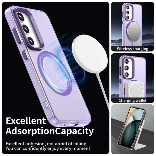 Husa premium pentru  Samsung Galaxy S23 Plus  VivaShell Fusion compatibila MagSafe, Anti-Shock - Protectie Avansata Display & Camera - Design Slim și Elegant - Mov