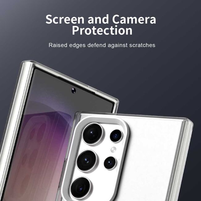 Husa premium pentru  Samsung Galaxy S23 Ultra 5G VivaShell Fusion compatibila MagSafe, Anti-Shock - Protectie Avansata Display & Camera - Design Slim și Elegant - Alb