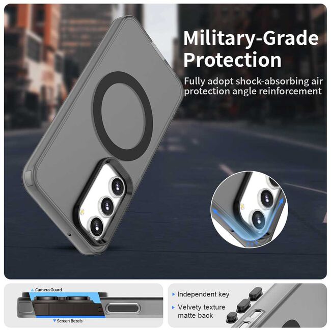 Husa premium pentru  Samsung Galaxy S23 VivaShell Fusion compatibila MagSafe, Anti-Shock - Protectie Avansata Display & Camera - Design Slim și Elegant - Negru
