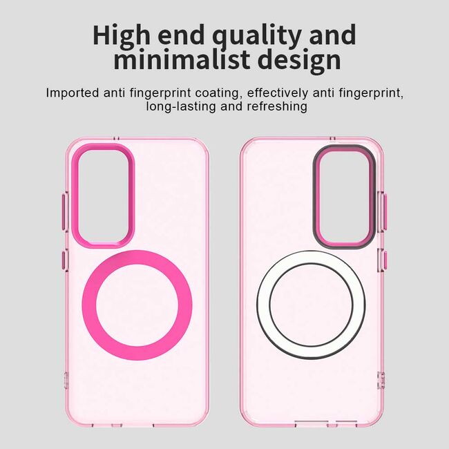 Husa premium pentru  Samsung Galaxy S23 VivaShell Fusion compatibila MagSafe, Anti-Shock - Protectie Avansata Display & Camera - Design Slim și Elegant - Roz