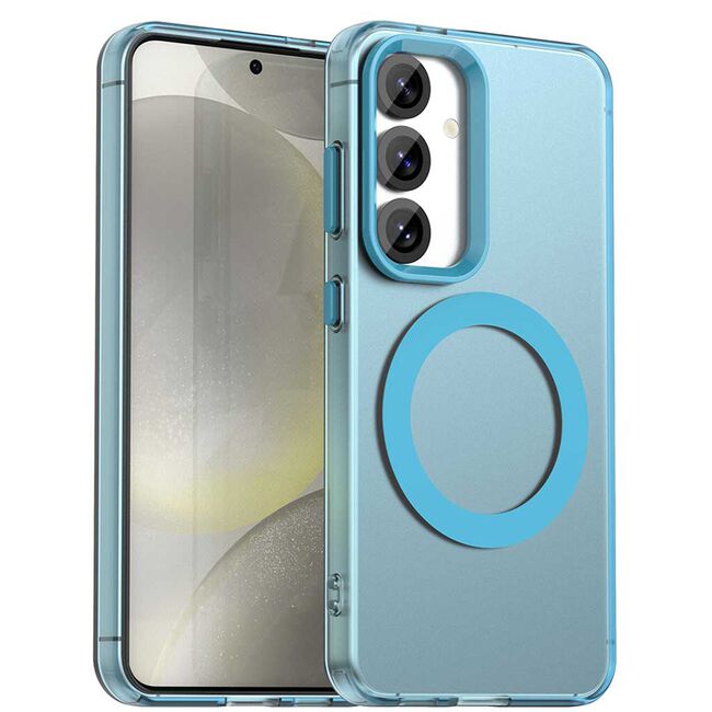 Husa premium pentru  Samsung Galaxy S24 FE VivaShell Fusion compatibila MagSafe, Anti-Shock - Protectie Avansata Display & Camera - Design Slim și Elegant - Albastru