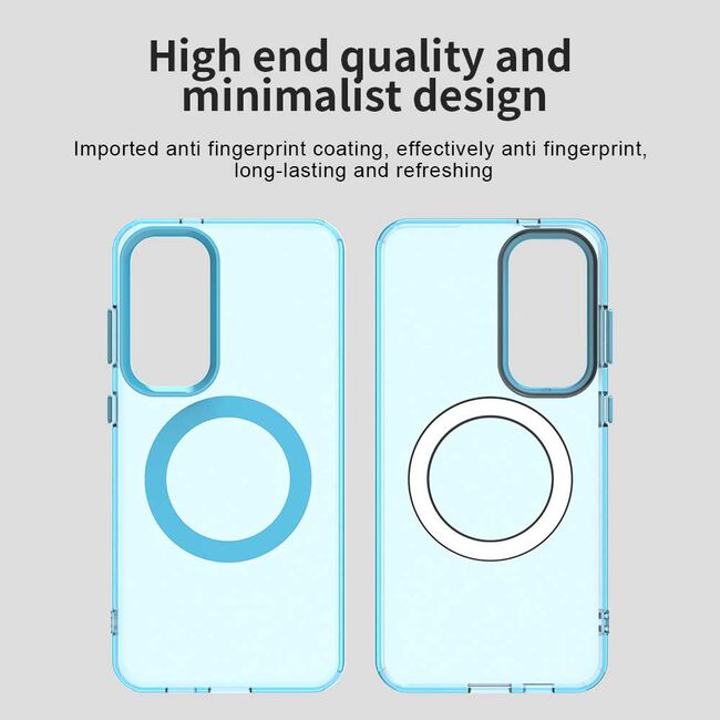 Husa premium pentru  Samsung Galaxy S24 FE VivaShell Fusion compatibila MagSafe, Anti-Shock - Protectie Avansata Display & Camera - Design Slim și Elegant - Albastru