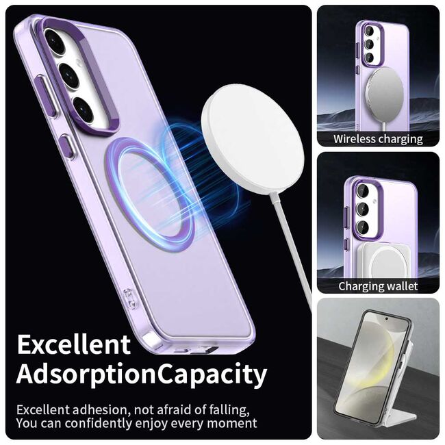 Husa premium pentru  Samsung Galaxy S24 FE VivaShell Fusion compatibila MagSafe, Anti-Shock - Protectie Avansata Display & Camera - Design Slim și Elegant - Mov