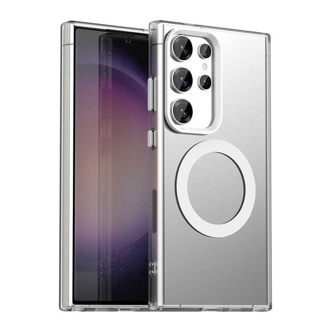 Husa premium pentru  Samsung Galaxy S24 Ultra VivaShell Fusion compatibila MagSafe, Anti-Shock - Protectie Avansata Display & Camera - Design Slim și Elegant - Alb