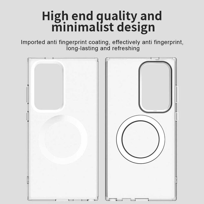 Husa premium pentru  Samsung Galaxy S24 Ultra VivaShell Fusion compatibila MagSafe, Anti-Shock - Protectie Avansata Display & Camera - Design Slim și Elegant - Alb