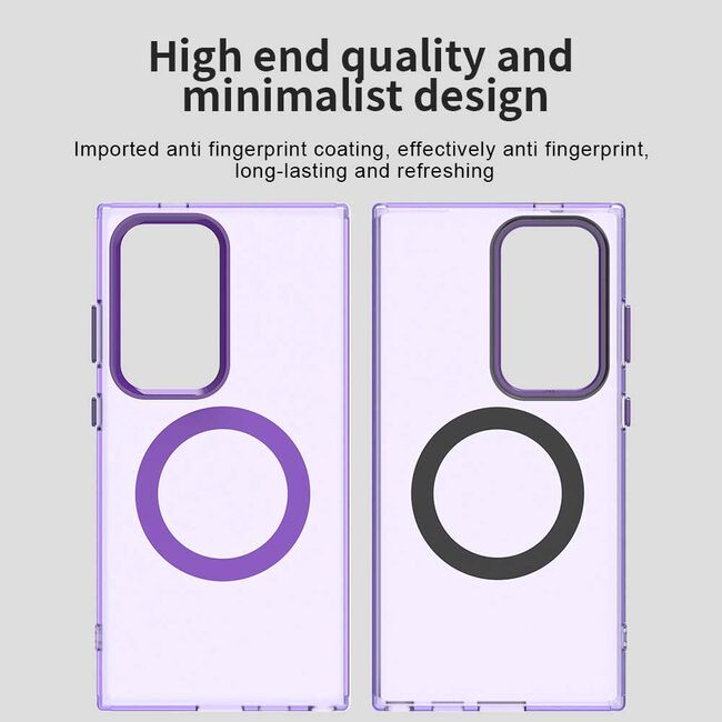Husa premium pentru  Samsung Galaxy S24 Ultra VivaShell Fusion compatibila MagSafe, Anti-Shock - Protectie Avansata Display & Camera - Design Slim și Elegant - Mov