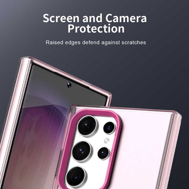 Husa premium pentru  Samsung Galaxy S24 Ultra VivaShell Fusion compatibila MagSafe, Anti-Shock - Protectie Avansata Display & Camera - Design Slim și Elegant - Roz