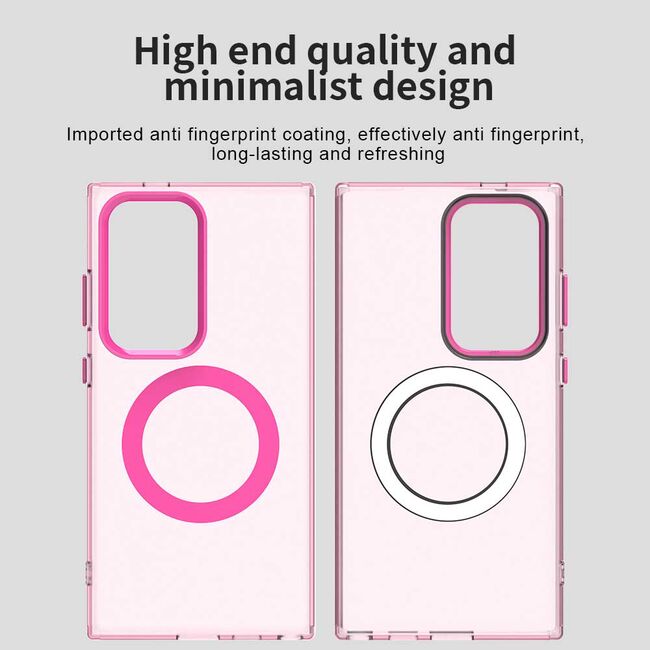 Husa premium pentru  Samsung Galaxy S24 Ultra VivaShell Fusion compatibila MagSafe, Anti-Shock - Protectie Avansata Display & Camera - Design Slim și Elegant - Roz