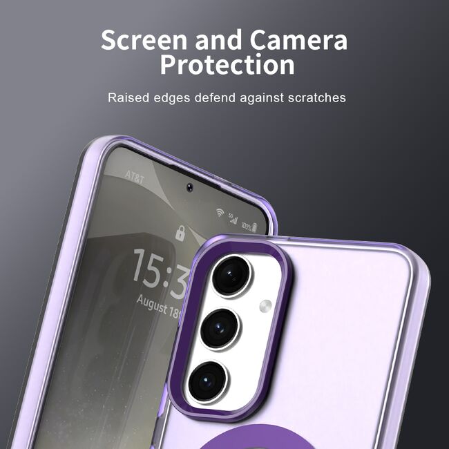 Husa premium pentru  Samsung Galaxy S25+ VivaShell Fusion compatibila MagSafe, Anti-Shock - Protectie Avansata Display & Camera - Design Slim și Elegant - Mov