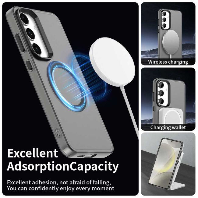 Husa premium pentru  Samsung Galaxy S25+ VivaShell Fusion compatibila MagSafe, Anti-Shock - Protectie Avansata Display & Camera - Design Slim și Elegant - Negru