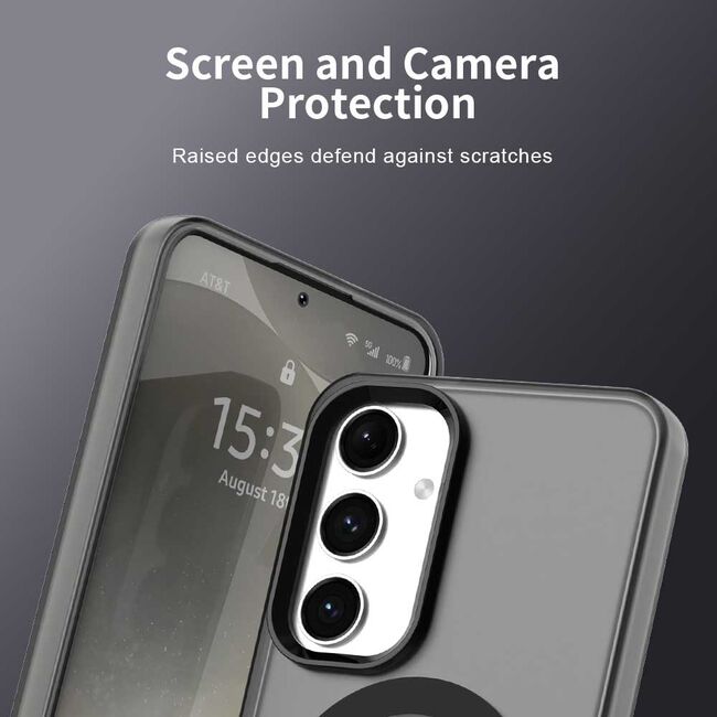 Husa premium pentru  Samsung Galaxy S25+ VivaShell Fusion compatibila MagSafe, Anti-Shock - Protectie Avansata Display & Camera - Design Slim și Elegant - Negru