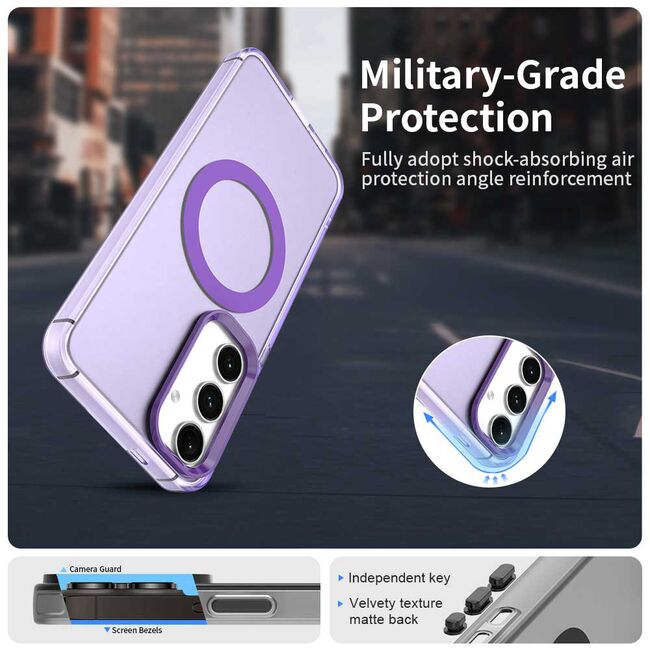 Husa premium pentru  Samsung Galaxy S25 VivaShell Fusion compatibila MagSafe, Anti-Shock - Protectie Avansata Display & Camera - Design Slim și Elegant - Mov