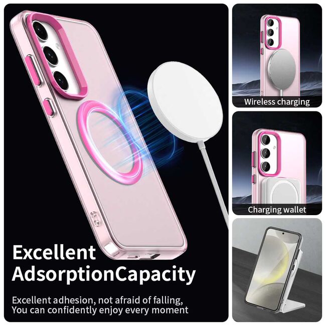 Husa premium pentru  Samsung Galaxy S25 VivaShell Fusion compatibila MagSafe, Anti-Shock - Protectie Avansata Display & Camera - Design Slim și Elegant - Roz