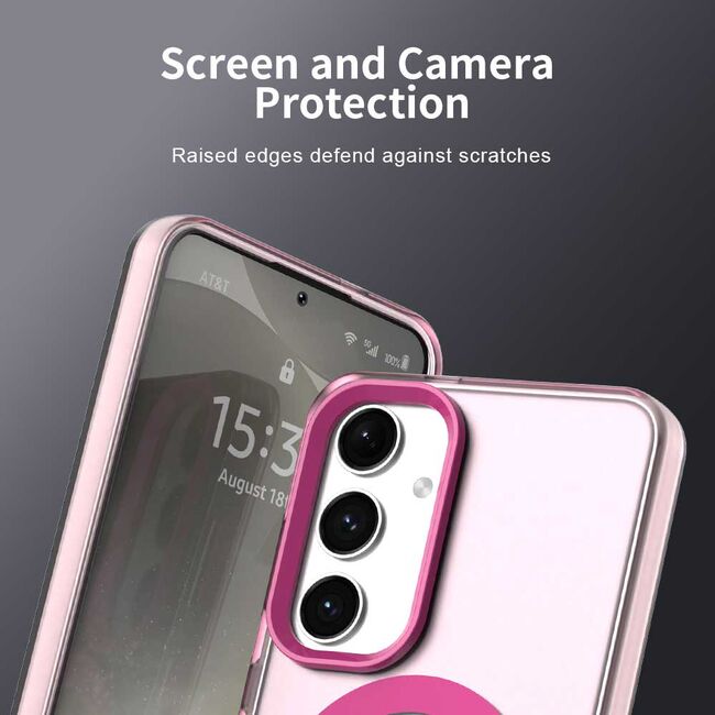 Husa premium pentru  Samsung Galaxy S25 VivaShell Fusion compatibila MagSafe, Anti-Shock - Protectie Avansata Display & Camera - Design Slim și Elegant - Roz