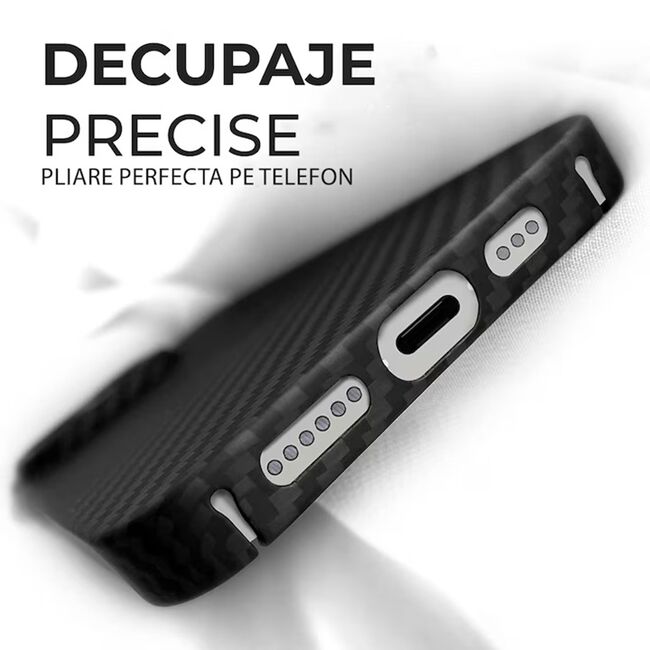 Husa premium pentru  iPhone 14 Pro Max Aramid Fiber Ultra-Thin MagSafe - negru