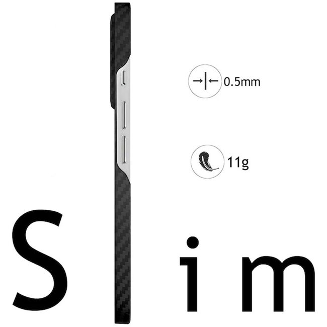 Husa premium pentru  iPhone 14 Pro Max Aramid Fiber Ultra-Thin MagSafe - negru