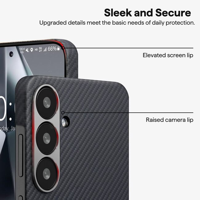 Husa premium pentru  iPhone 16 Aramid Fiber Ultra-Thin MagSafe - negru