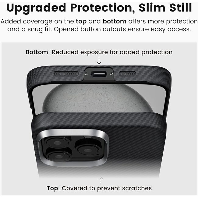 Husa premium pentru  iPhone 16 Pro Max Aramid Fiber Ultra-Thin MagSafe - negru