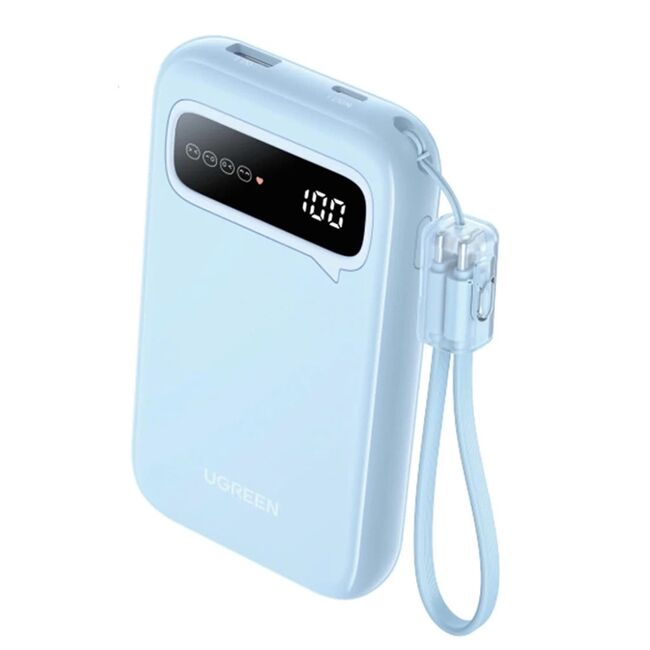 Baterie Externa USB, Type-C, 10000mAh, 20W, Digital Display - Ugreen PB522 (45423) - Blue