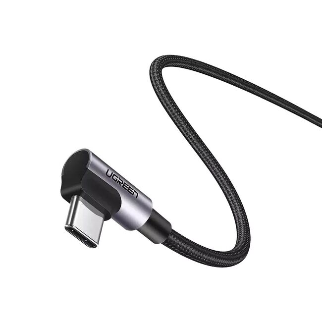 Cablu de date si incarcare USB-C la USB-C 90 Degree Cable, Fast Charging PD 100W, 5A, 480Mb/s, 2m - Ugreen - Space Gray