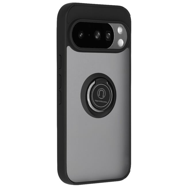 Husa de protectie pentru  Google Pixel 10 Pro XL premium cu inel stand rotativ, suport magnetic si bumper anti-alunecare - Negru