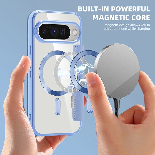 Husa pentru  Google Pixel 10 Pro XL EliteBook Executive Tip Carte cu Protectie RFID, Compatibilitate MagSafe si protectie lentile Transparent - Albastru