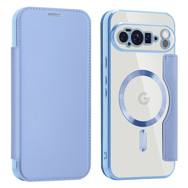 Husa pentru  Google Pixel 10 Pro XL EliteBook Executive Tip Carte cu Protectie RFID, Compatibilitate MagSafe si protectie lentile Transparent - Albastru