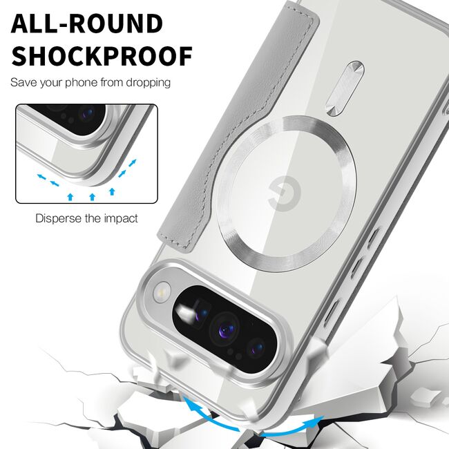 Husa pentru  Google Pixel 10 Pro XL EliteBook Executive Tip Carte cu Protectie RFID, Compatibilitate MagSafe si protectie lentile Transparent - Maro