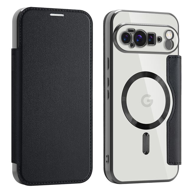 Husa pentru  Google Pixel 10 Pro XL EliteBook Executive Tip Carte cu Protectie RFID, Compatibilitate MagSafe si protectie lentile Transparent - Negru